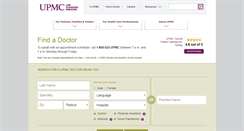 Desktop Screenshot of findadoc.upmc.com
