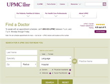Tablet Screenshot of findadoc.upmc.com